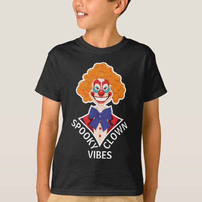 Spooky Clown Vibes Creepy Retro Circus Halloween T-Shirt (Vorderseite)