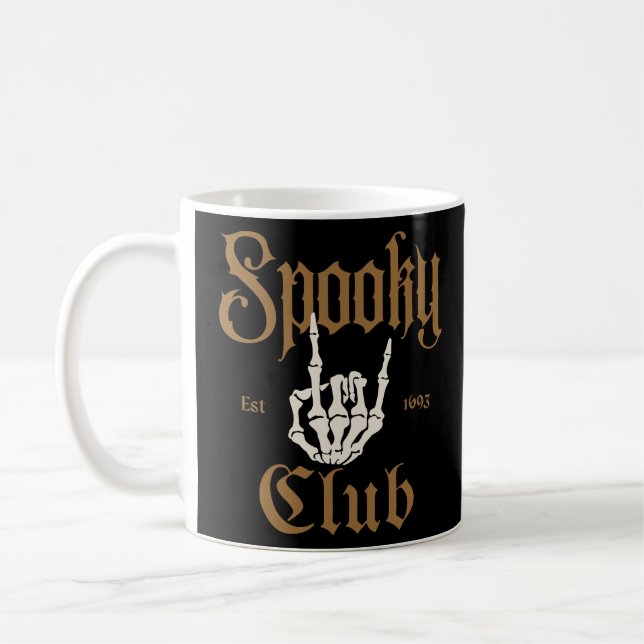Spooky Club: Skeleton Hand Rock on Design Kaffeetasse (Links)