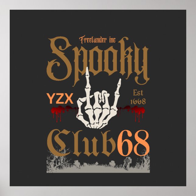 Spooky Club Throw Kissen Poster (Vorne)