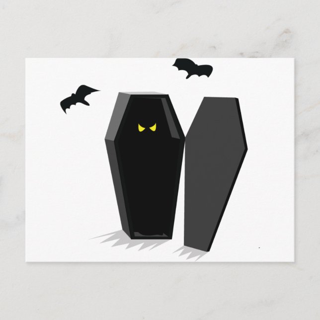 Spooky Coffin Postkarte (Vorderseite)