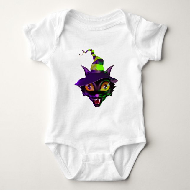 Spooky Colorful Cat Baby Strampler (Vorderseite)
