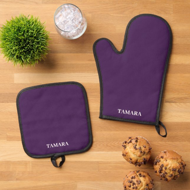 Spooky Colors - Lila Oven Mitt Pot Holding Set (Oben Unten)