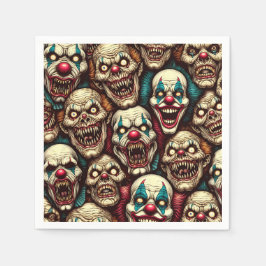 Spooky Creepy Clown Zombie Halloween Serviette