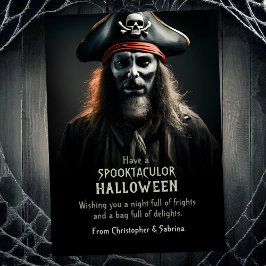 Spooky Creepy Pirate Halloween Gruß Feiertagskarte