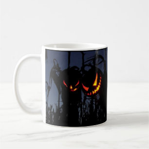 Spooky Creepy Scarecrow Halloween-Kürbislaternen Kaffeetasse
