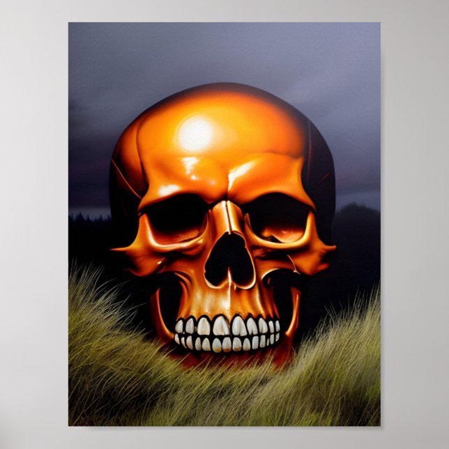 Spooky Creepy Skull Poster (Vorne)