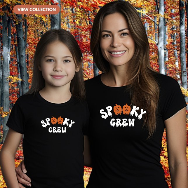 Spooky Crew Halloween Matching Family Girls T-Shirt (Von Creator hochgeladen)