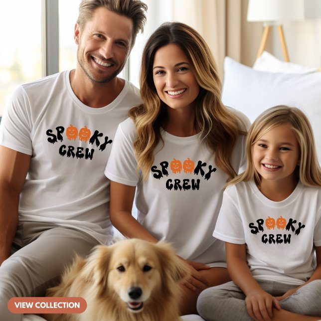 Spooky Crew Halloween Matching Family Girls T-Shirt (Von Creator hochgeladen)