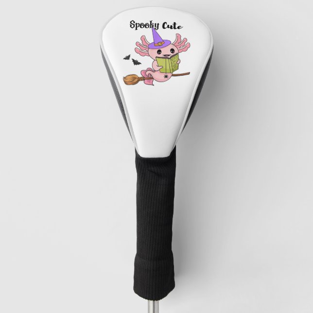 Spooky Cute Axolotl Halloween Golf Headcover (Vorderseite)