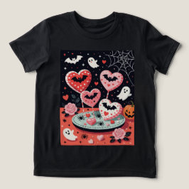 Spooky-cute Halloween Illustration of Heart Tri-Blend Shirt