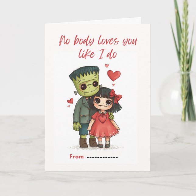 Spooky Cute Monster & Bride Card Karte (Vorderseite)