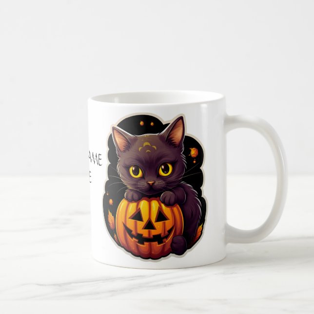 Spooky Cuteness Tasse #1 Cat & Pumpkin Halloween (Rechts)