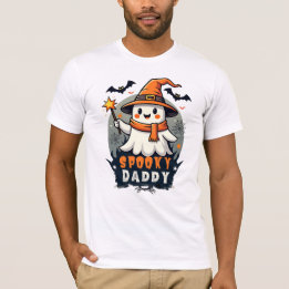 Spooky Daddy Halloween Ghost mit Hexenhut T-Shirt