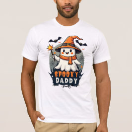 Spooky Daddy Halloween Ghost mit Hexenhut T-Shirt