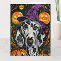 Spooky Dalmatiner Halloween Hexe und Kürbis