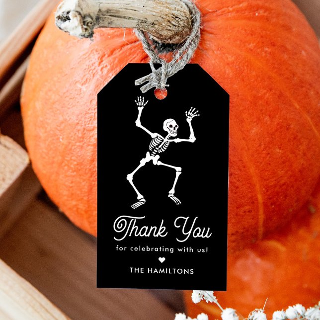 Spooky Dancing Skeleton Baby Dusche Gefallen Geschenkanhänger (Von Creator hochgeladen)