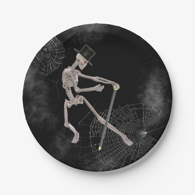 Spooky Dancing Skeleton Pappteller (Vorderseite)