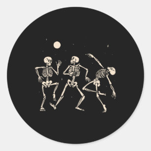 Spooky Dancing Skeletons Halloween Kostümmusik A Runder Aufkleber