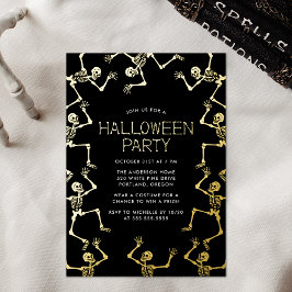 Spooky Dancing Skeletons Halloween Party Folieneinladung