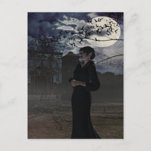 Spooky Dark Fairy im Mondlicht Postkarte