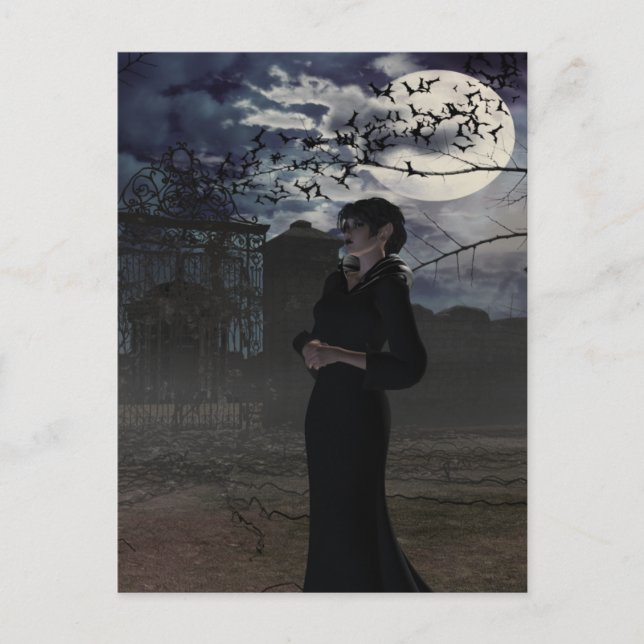 Spooky Dark Fairy im Mondlicht Postkarte (Vorderseite)