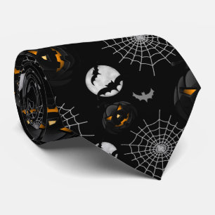 Spooky Dark Halloween Pattern Krawatte