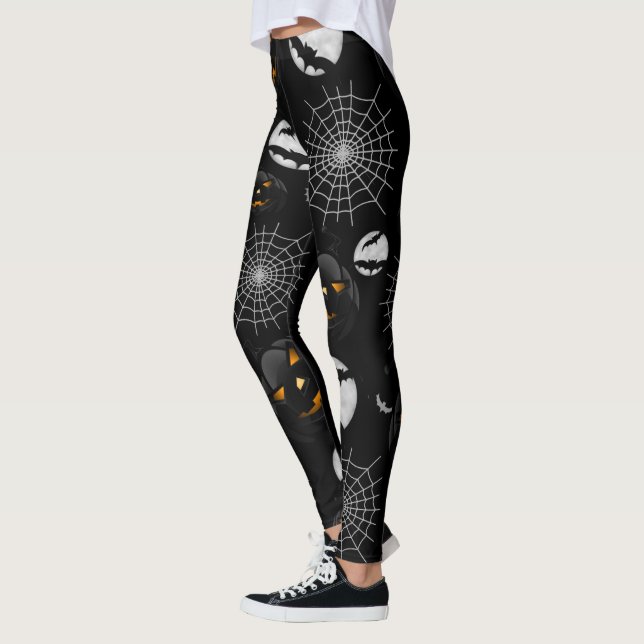 Spooky Dark Halloween Pattern Leggings (Links)