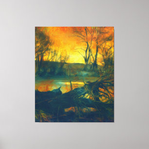 Spooky Dark Swamp Wall Art Leinwanddruck
