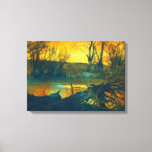 Spooky Dark Swamp Wall Art Leinwanddruck (Vorderseite)