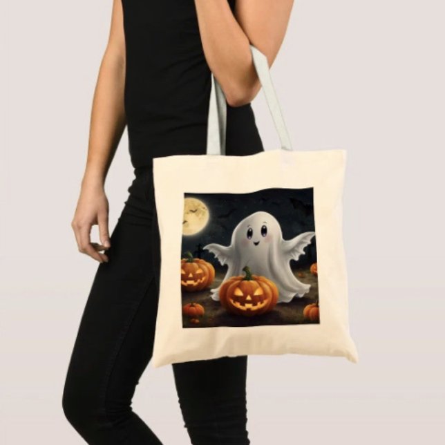 Spooky Delight: Hoher Halloween Spaß Tragetasche (100% natural material 100% cotton D: 15.75"l x 15.25"w 5 handle colors.)