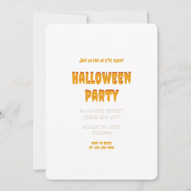 Spooky Dinge Halloween-Party Einladung (Vorderseite)
