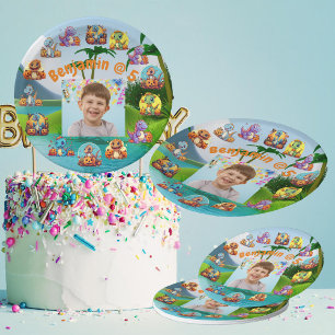 Spooky Dino Birthday Bash Custom Foto Party Pappteller