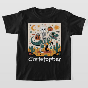Spooky Dino Rider - Skelett auf Mummy T-Rex T-Shirt