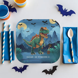 Spooky Dinosaur Halloween Geburtstag Custom T-Rex Pappteller