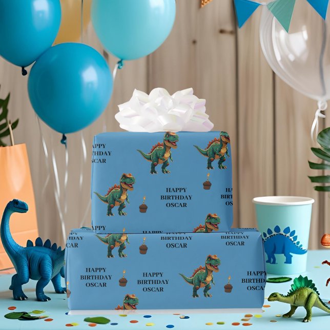 Spooky Dinosaur Halloween Geburtstag Geschenkpapier (Von Creator hochgeladen)