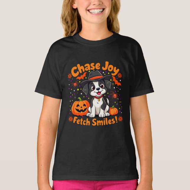 Spooky Dog Art: Halloween Joy & Lächeln holen! T-Shirt (Vorderseite)