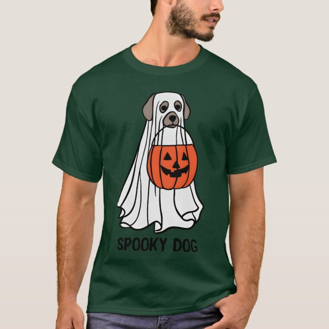 SPOOKY DOG lustiges Mädchen T-Shirt (Vorderseite)