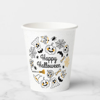 Spooky Doodle Halloween Paper Cups Pappbecher