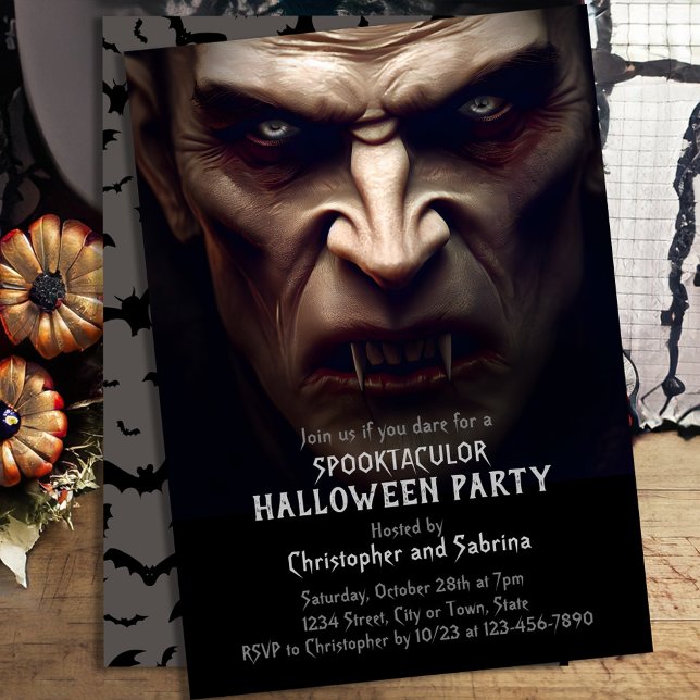 Spooky Dracula Halloween-Party Einladung (Von Creator hochgeladen)