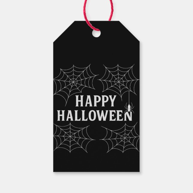 Spooky Drinks glücklich Halloween Spinnennetze Spu Geschenkanhänger (Rückseite)