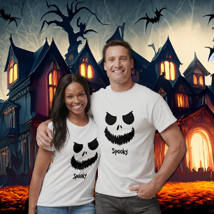 Spooky Dual Face Front und Back Halloween T-Shirt