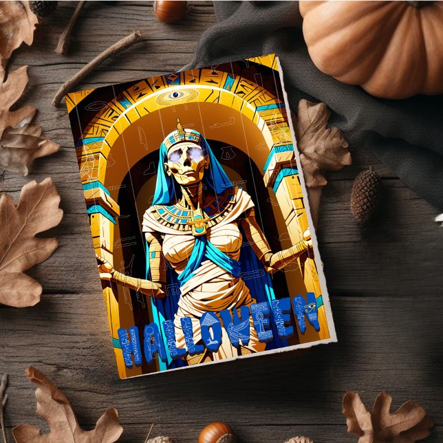 Spooky Egyptian Mummy Halloween Feiertagskarte (Scary and Spooky Egyptian Mummy Halloween )