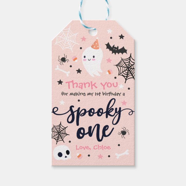 Spooky Ein Niedliches Halloween Ghost 1. Geburtsta Geschenkanhänger (Vorderseite)