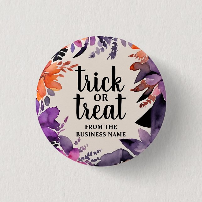 Spooky Elegance Halloween Blumenzeremonie Button (Vorderseite)