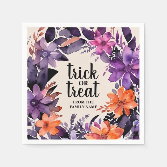 Spooky Elegance Halloween Blumenzeremonie Serviette (Vorderseite)