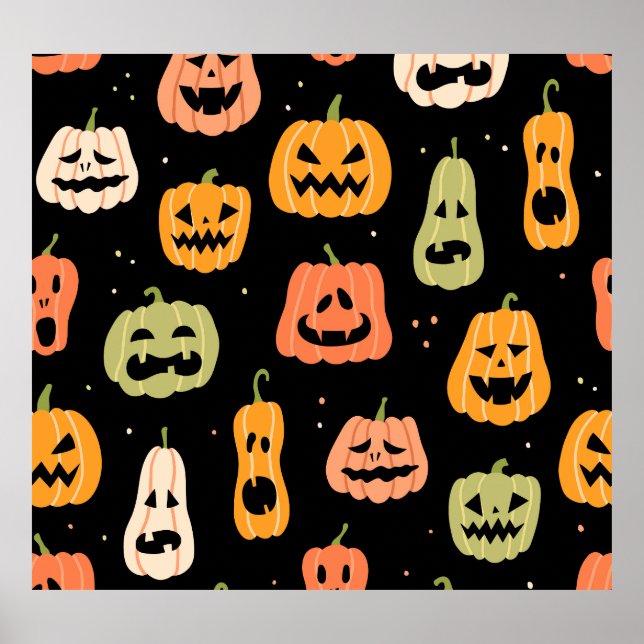 Spooky Elegance: Halloween Pumpkin Art Poster (Vorne)