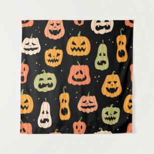 Spooky Elegance: Halloween Pumpkin Art Wandteppich