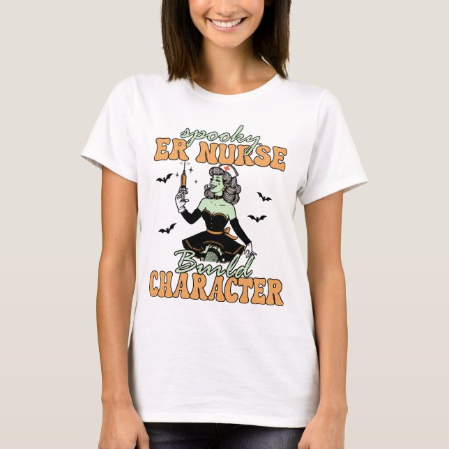 Spooky ER-Krankenschwestern halber Nachtschicht T-Shirt (Vorderseite)