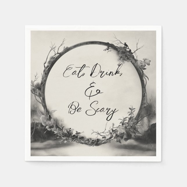 Spooky essen Drink Beängstigend Halloween Serviette (Vorderseite)