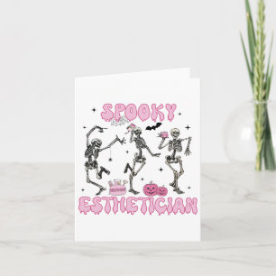 Spooky Esthetician Halloween Skeleton Hauttherapie Karte